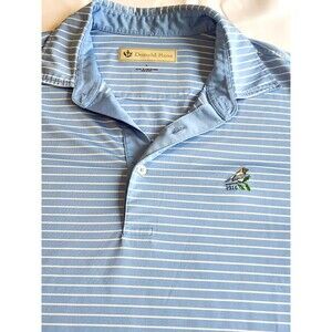 Donald Ross Sport Golf Mens Polo Shirt Striped Royal Blue Sz L
